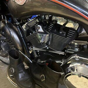 AUTHENTIC HARLEY DAVIDSON MEN'S BLACK LEATHER ANKLE RIDING BOOTS (SIZE 8)